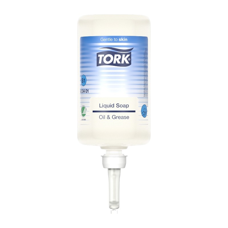 420401 - Tork® Vloeibare Zeep voor Oliën en Vetten - Geurvrij - S1 - Verpakking met 6 x 1L cartridges